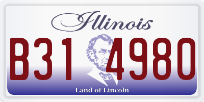 IL license plate B314980
