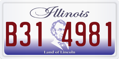 IL license plate B314981