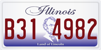 IL license plate B314982
