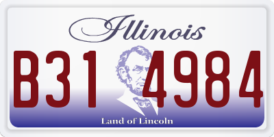 IL license plate B314984