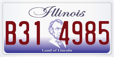 IL license plate B314985