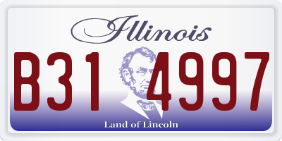 IL license plate B314997