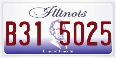 IL license plate B315025
