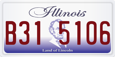 IL license plate B315106