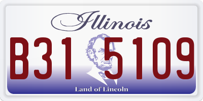 IL license plate B315109