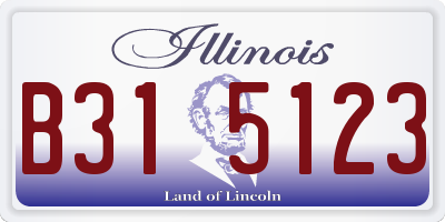 IL license plate B315123