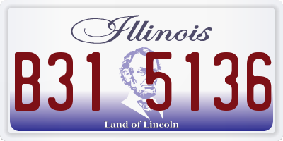 IL license plate B315136