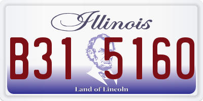 IL license plate B315160