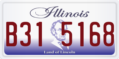 IL license plate B315168