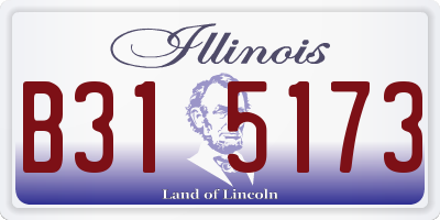 IL license plate B315173