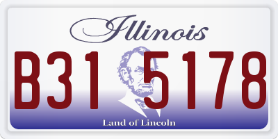 IL license plate B315178
