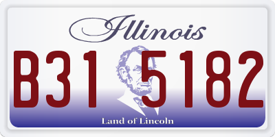 IL license plate B315182