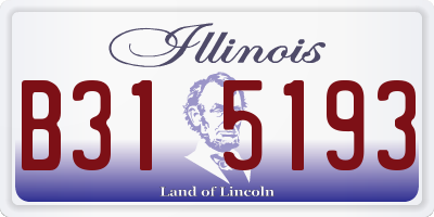 IL license plate B315193