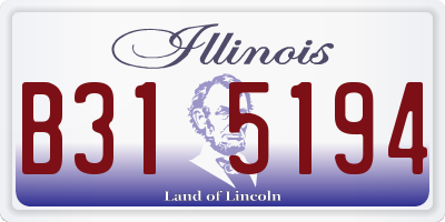 IL license plate B315194