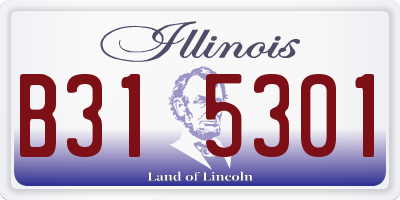 IL license plate B315301