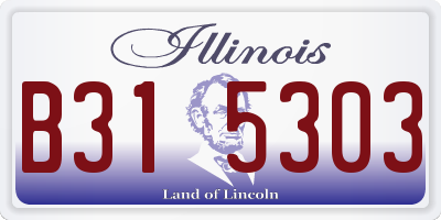 IL license plate B315303