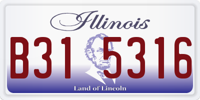 IL license plate B315316
