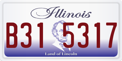 IL license plate B315317