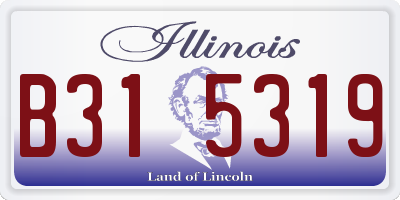 IL license plate B315319
