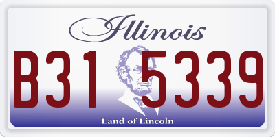 IL license plate B315339