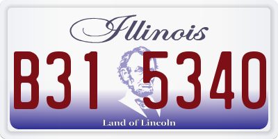 IL license plate B315340