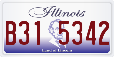 IL license plate B315342
