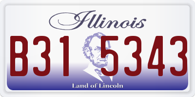 IL license plate B315343
