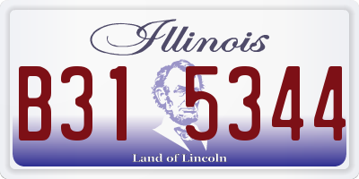 IL license plate B315344