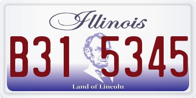 IL license plate B315345