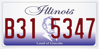 IL license plate B315347
