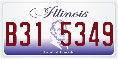IL license plate B315349