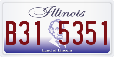 IL license plate B315351