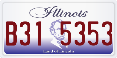 IL license plate B315353