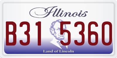 IL license plate B315360