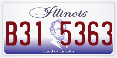 IL license plate B315363