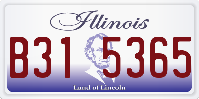 IL license plate B315365