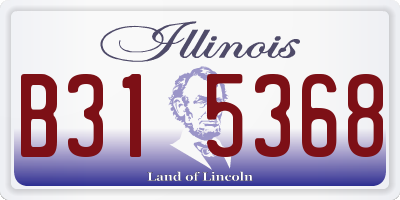 IL license plate B315368