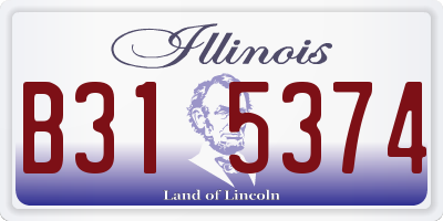 IL license plate B315374