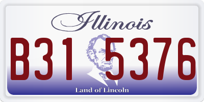 IL license plate B315376