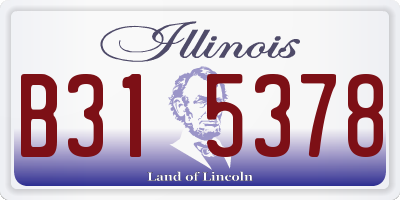 IL license plate B315378