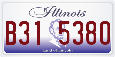IL license plate B315380