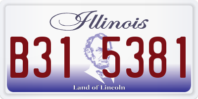 IL license plate B315381