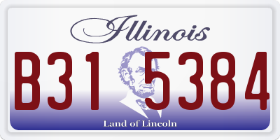 IL license plate B315384