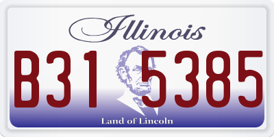 IL license plate B315385