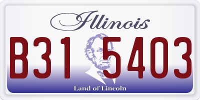 IL license plate B315403