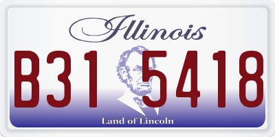 IL license plate B315418