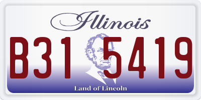 IL license plate B315419