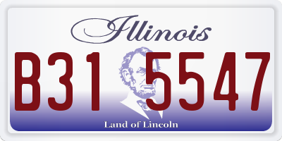 IL license plate B315547