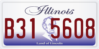 IL license plate B315608