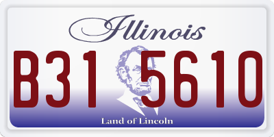 IL license plate B315610